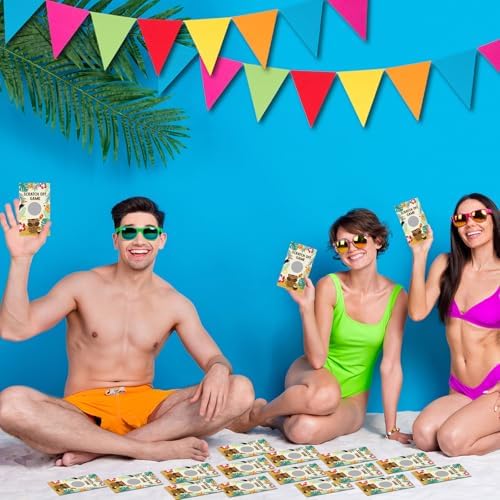 60 Piece Summer Scratch Off Cards for Luau Party Games