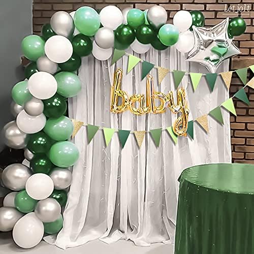 Letjolt Green Triangle Banner Decoration for Birthday and Party