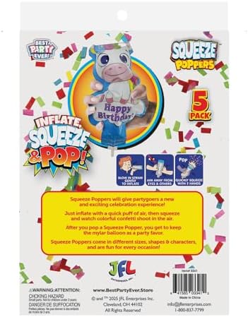 Best Party Ever Unicorn Birthday Squeeze Popper 2 Pack
