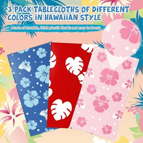 Oudain 3-Pack Blue Alien Cartoon Tablecloths