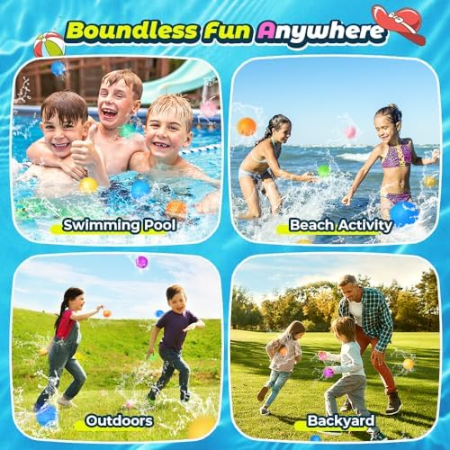 12Pcs Reusable Water Balloons for Kids Summer Pool Beach Toys