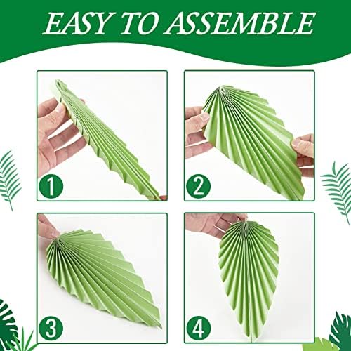 SUNBEAUTY Paper Fans Set of 9 Decor Green
