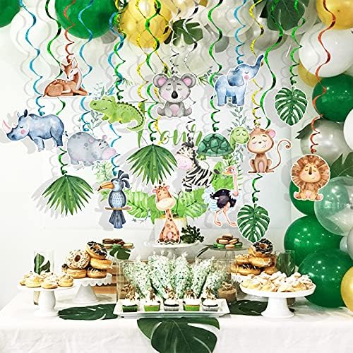 Jungle Animal Foil Ceiling Streamers 30 Pack Party Decor