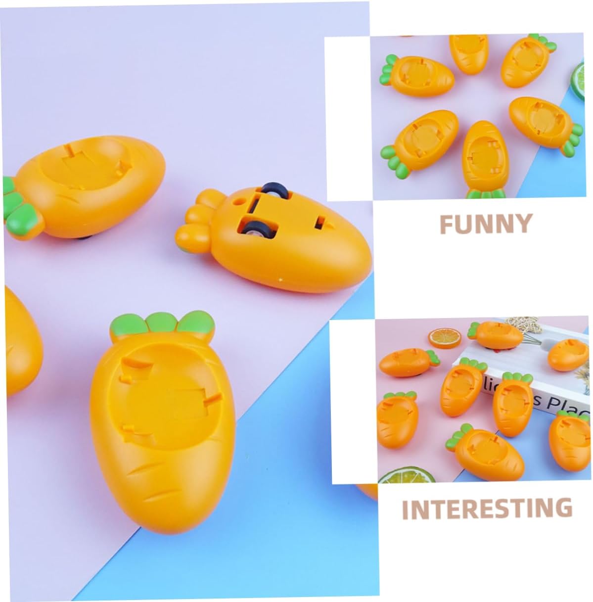 PENIKOKO Easter Mini Pull Back Cars with Rabbit and Carrot Design