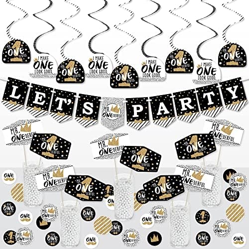 Big Dot of Happiness 1st Birthday Decor Kit - 51 Pieces