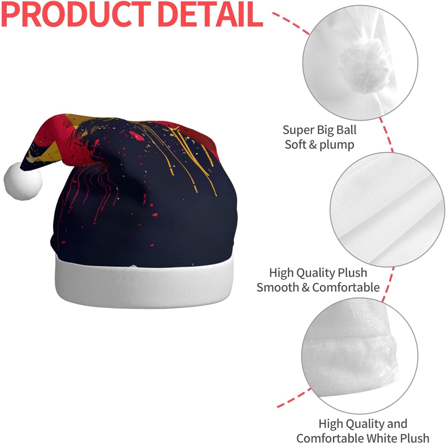 Venezuela Flag Print Christmas Santa Hat Plush for Adults