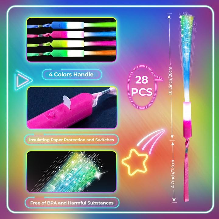 28 PCS LED Glow Light Wands Party Essentials