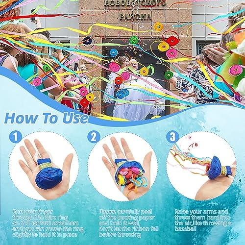 20 Pack No Mess Streamers for Birthday Wedding Party Celebration Blue