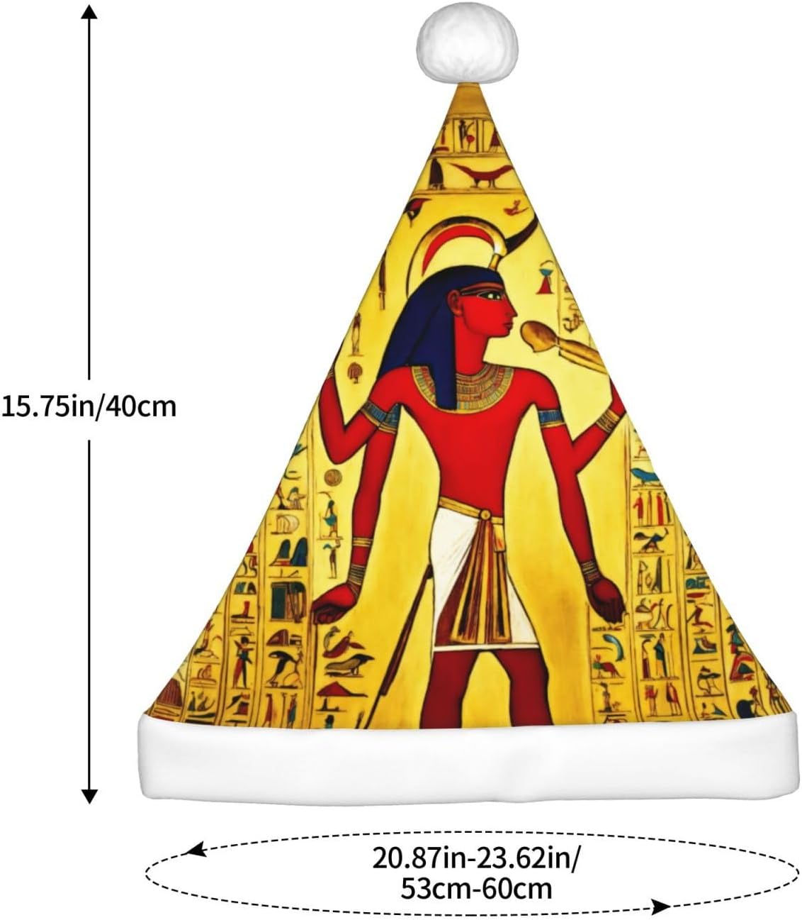 Ancient Egypt Design Christmas Santa Hat Plush for Adults