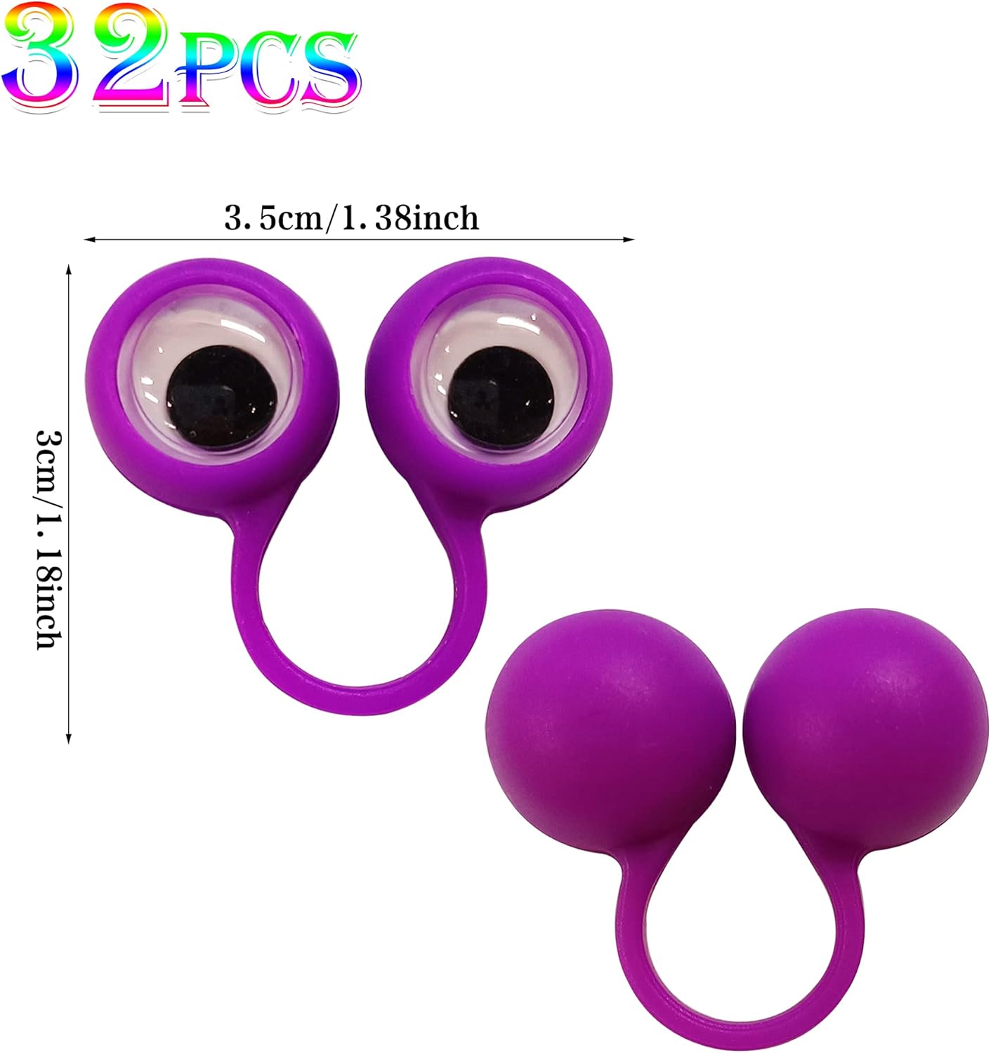 Eye Finger Puppets with Wiggly Eyeballs 32 Pieces Pack
