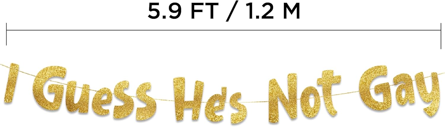 Funny Bachelor Party Gold Glitter Banner