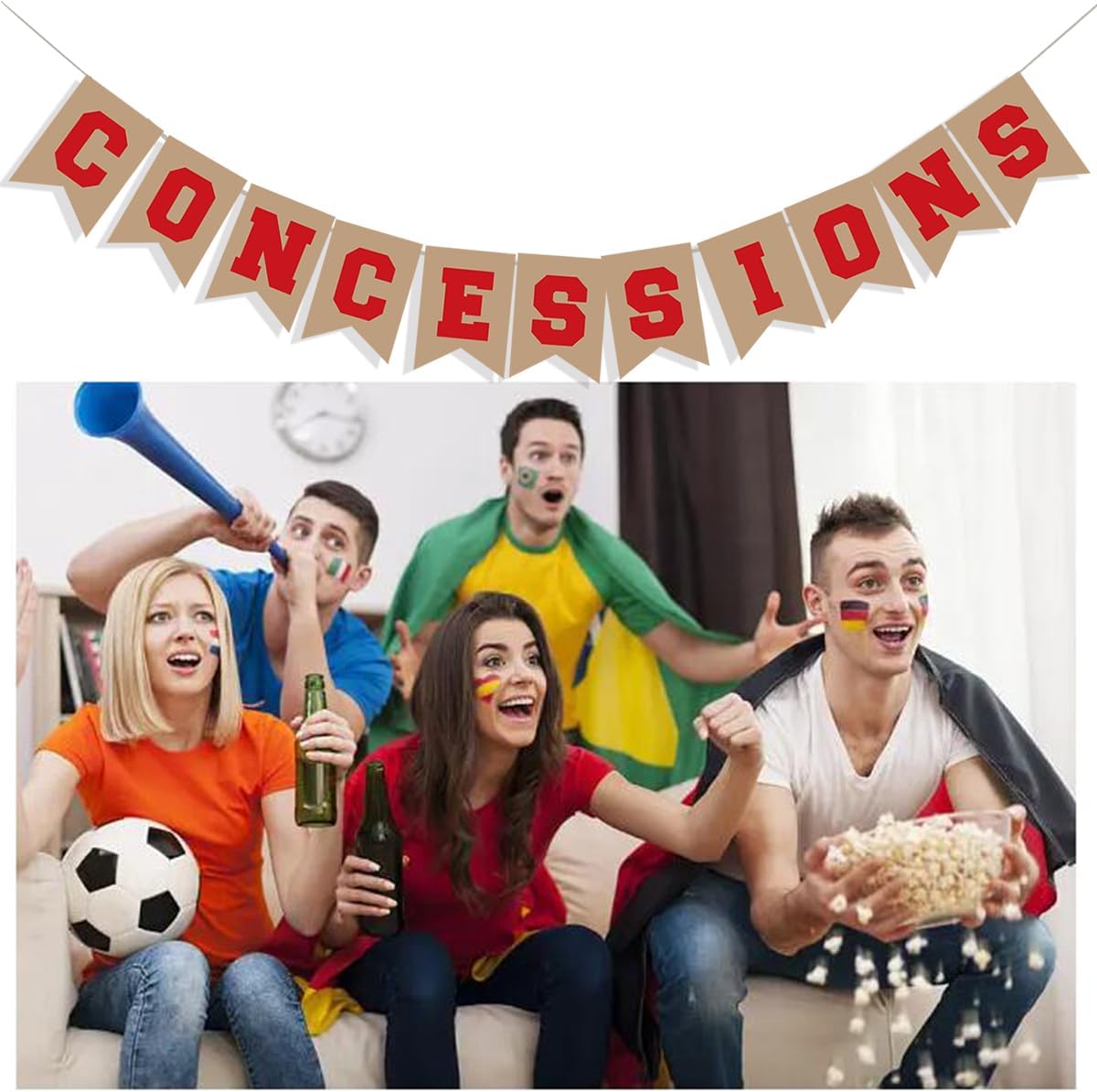 Baseball Concession Sign Garland for Party Decor