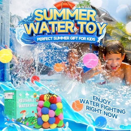 60 Pcs Reusable Water Balls for Pool and Backyard Fun