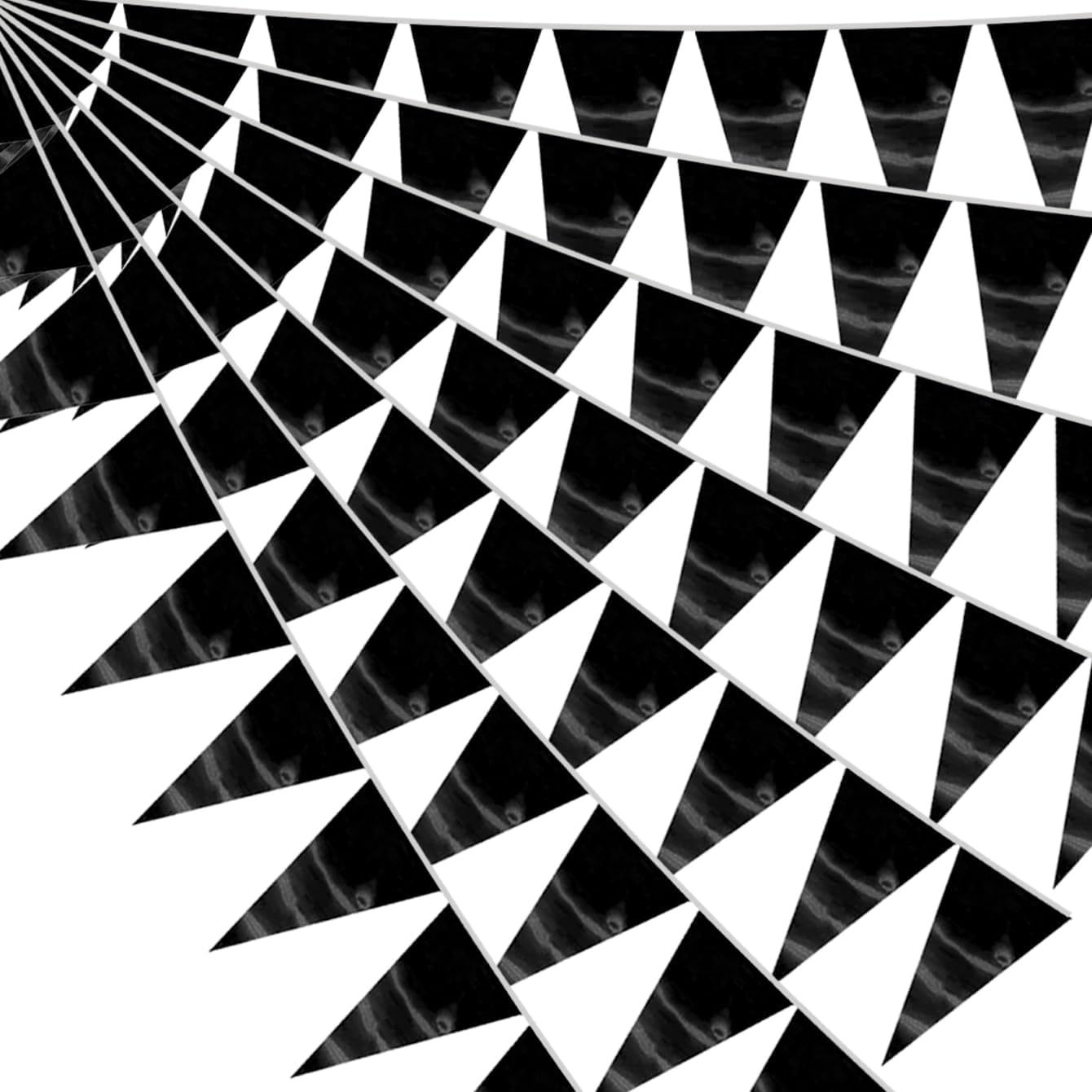 40M Black Triangle Pennant Banner Set for Events