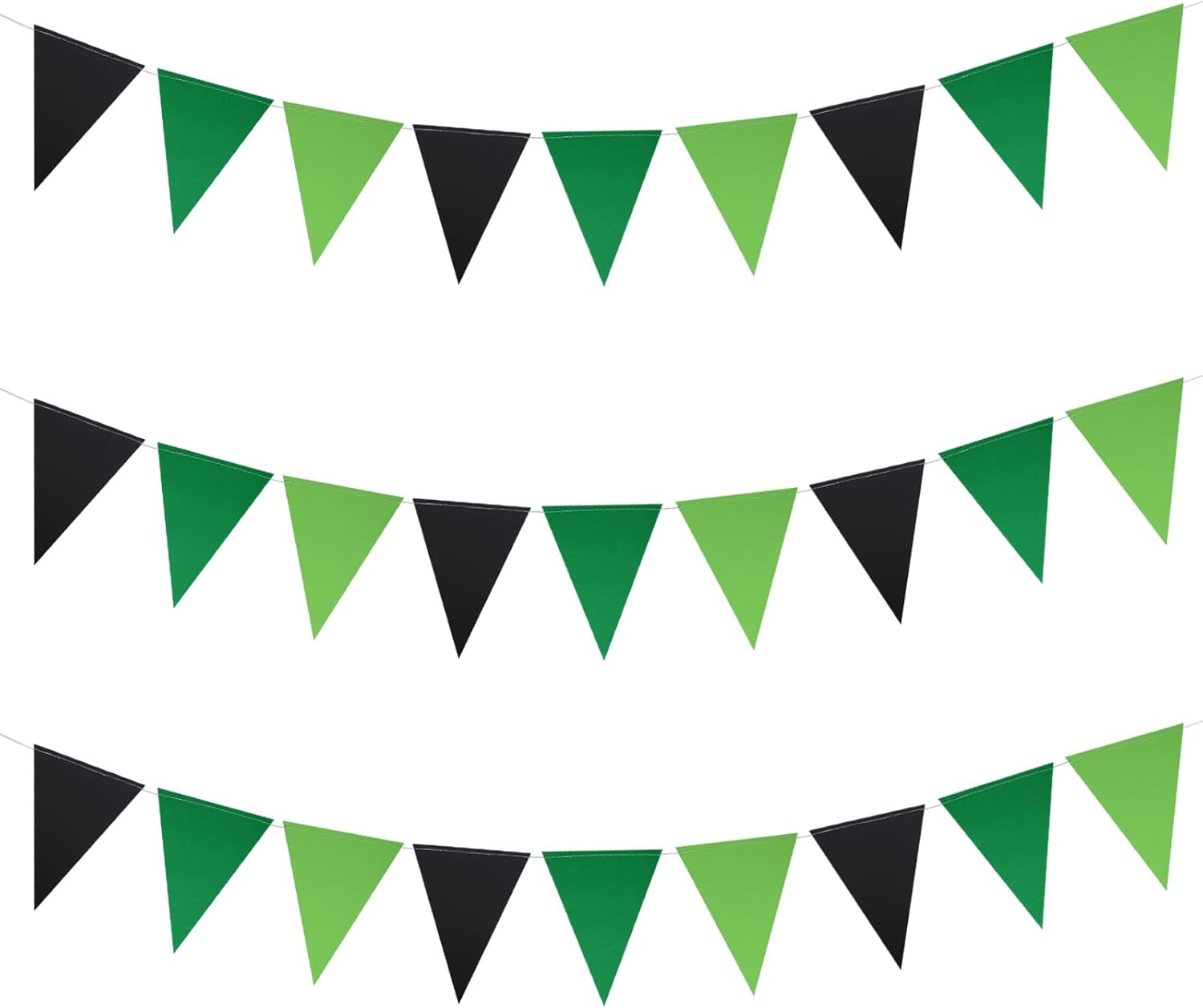 Mefuny 3 Pack Black Green Party Decorations