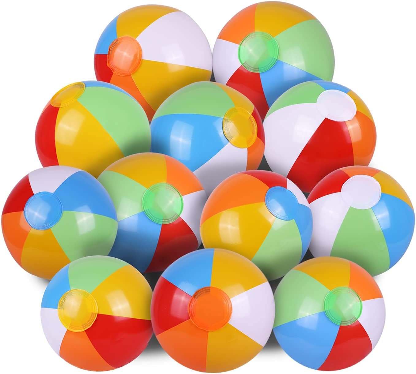 SYZ 12 Inflatable Beach Balls 12 Pack Rainbow