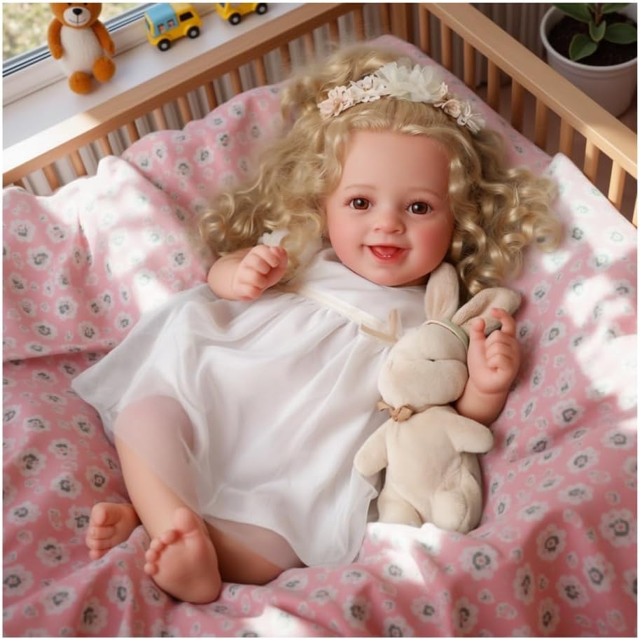 BABESIDE Lifelike 20 Inch Newborn Baby Doll Blond Girl