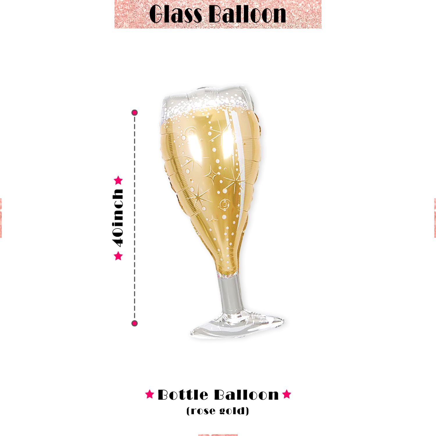 PartyForever 2 Gold Glitter Bachelorette Balloons Kit