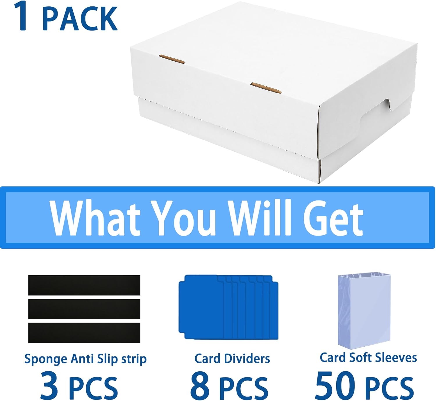 MZONGZI Sports Card Storage Box 2400 Count with 8 Dividers