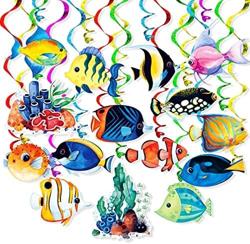 Tropical Fish Foil Streamer Banner Decor 30 Pack