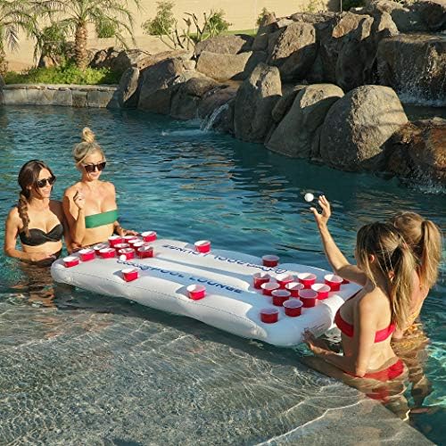 GoPong Pool Lounge Beer Pong Inflatable White