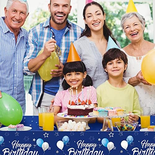 Tegeme Navy Blue Starry Confetti Table Covers - 3 Pack for Birthday Parties