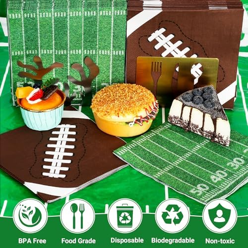 50 PCS Football Napkins 2 Styles 65 Inches