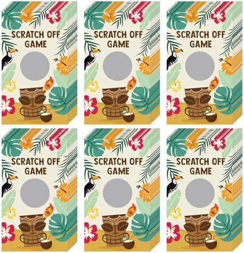 60 Piece Summer Scratch Off Cards for Luau Party Games