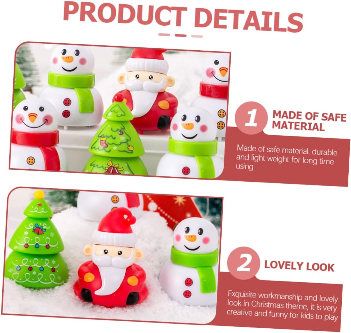 VANZACK 6pcs Christmas Pull Back Cars for Kids and Parties