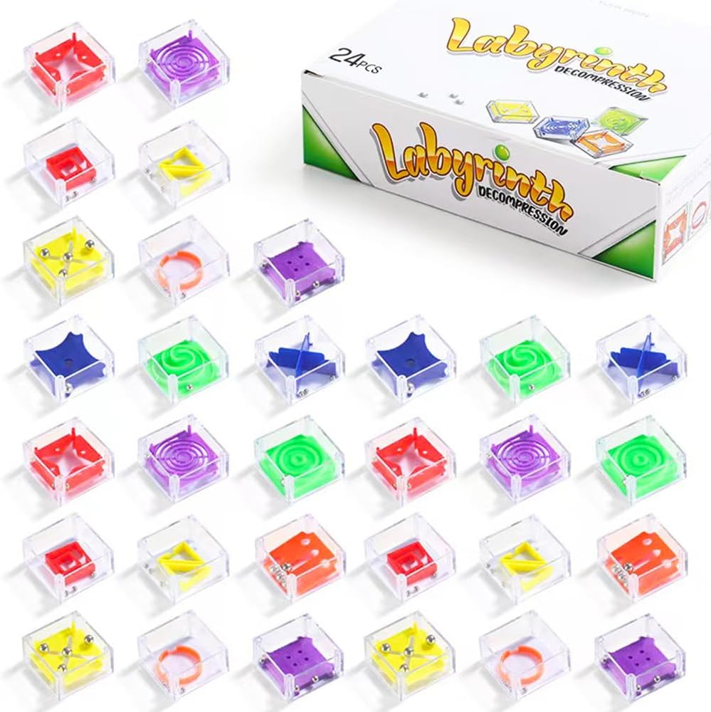 24 Pcs Brain Puzzle Cubes Balance IQ Maze Game