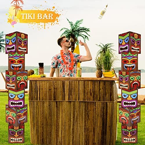 12 Pcs Tiki Totem Pole Decorations for Luau Party