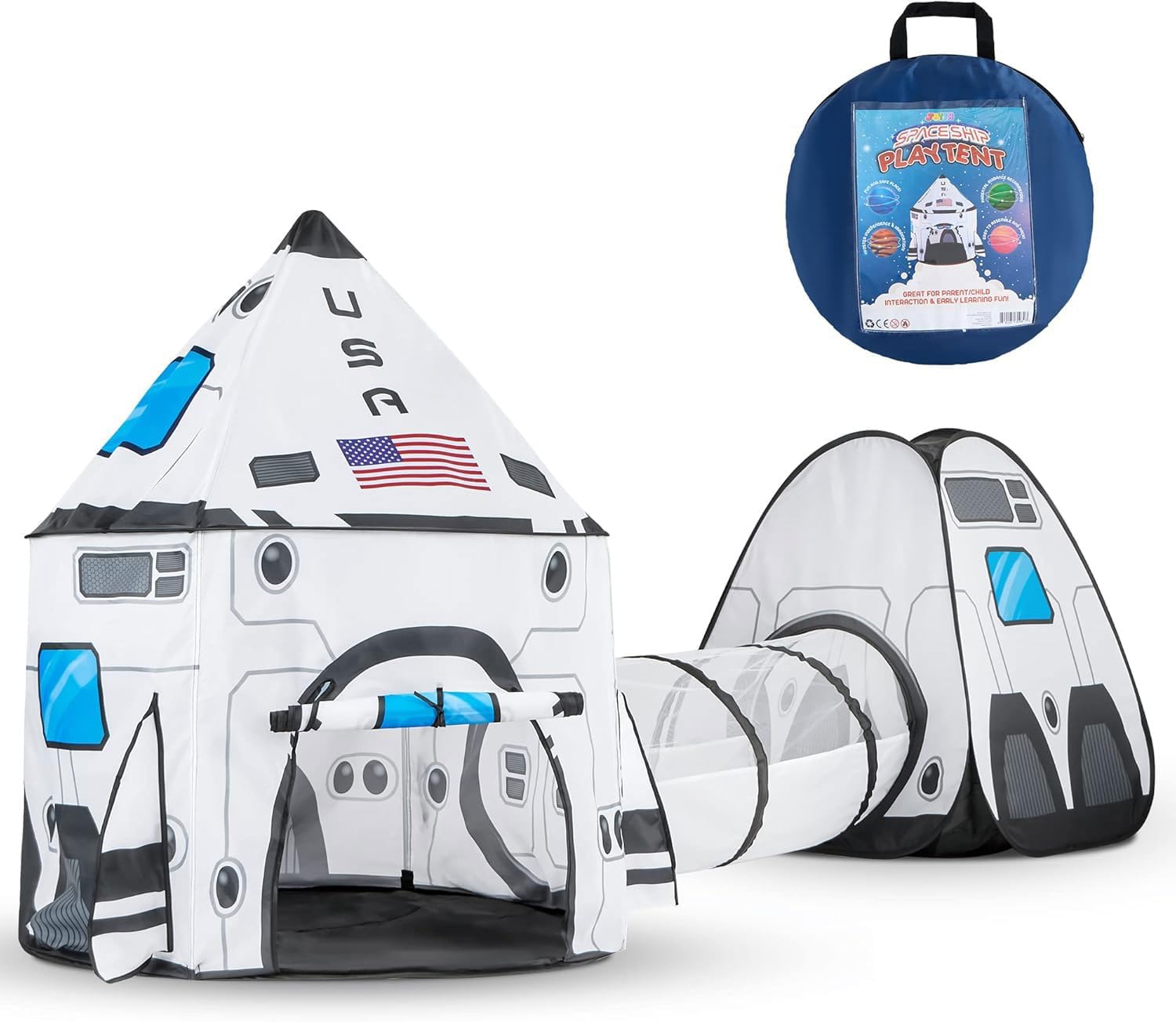 JOYIN White Space Rocket Ship Play Tent Set