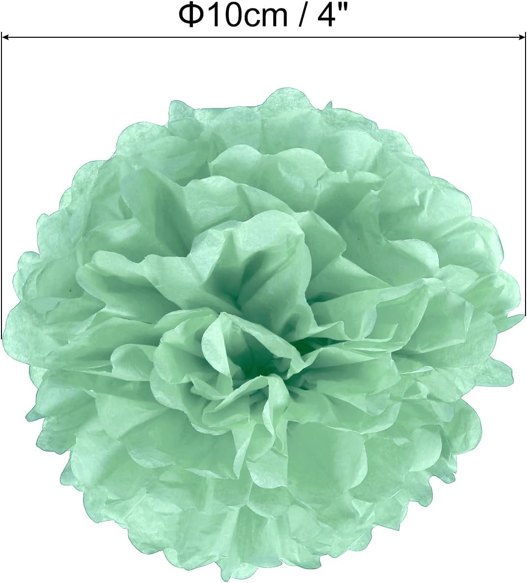 PATIKIL 4 Inch Tissue Pom Poms Flowers 10 Pack Mint Green