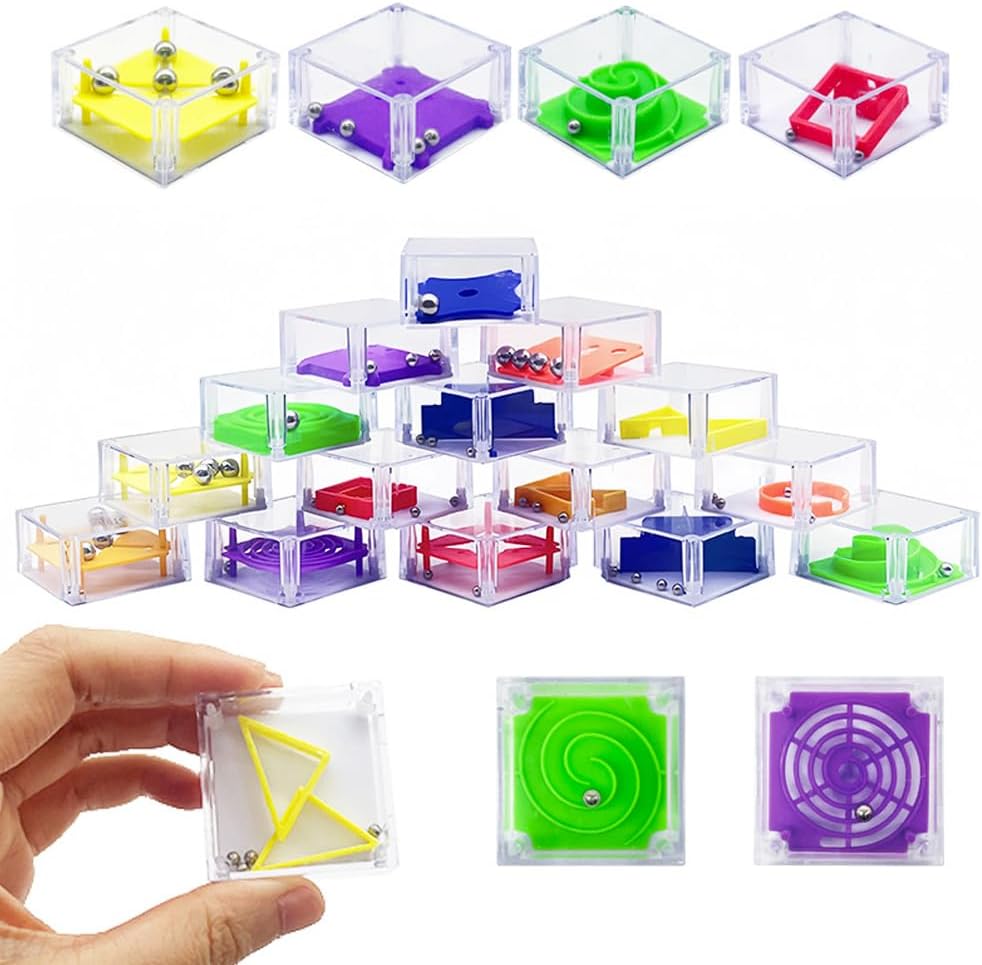 24 Pcs Brain Puzzle Cubes Balance IQ Maze Game