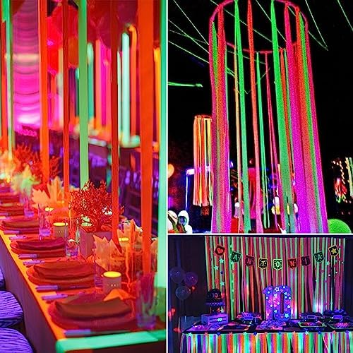 Neon Streamers Glow in The Dark Crepe Paper Set