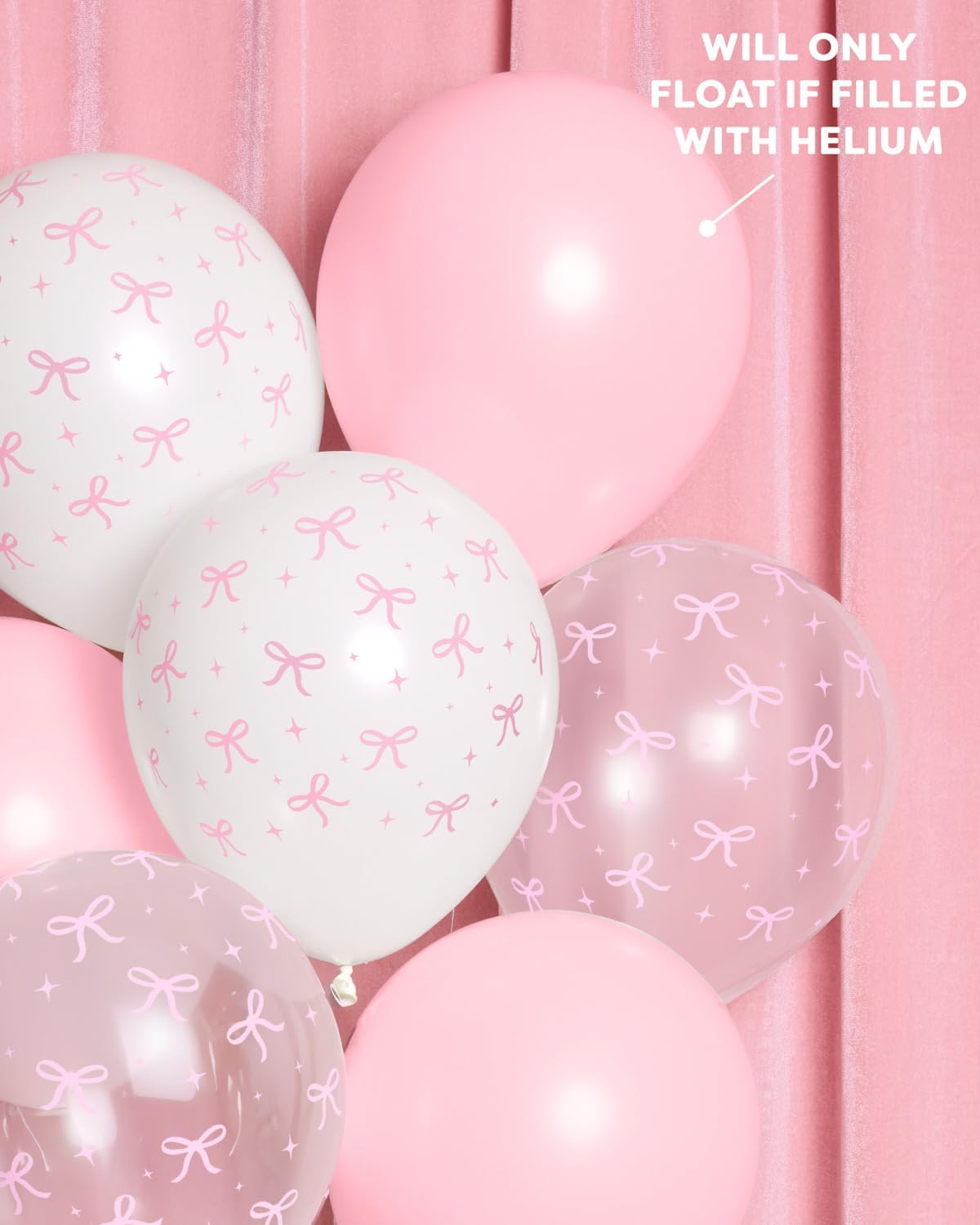 XO Fetti Pink Latex Bow Balloons 24 pk 12 Inch
