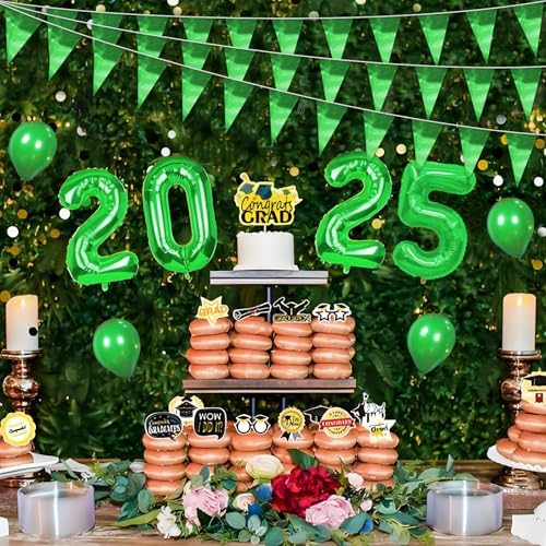 65FT Green Glitter Triangle Pennant Banner Garland for Parties