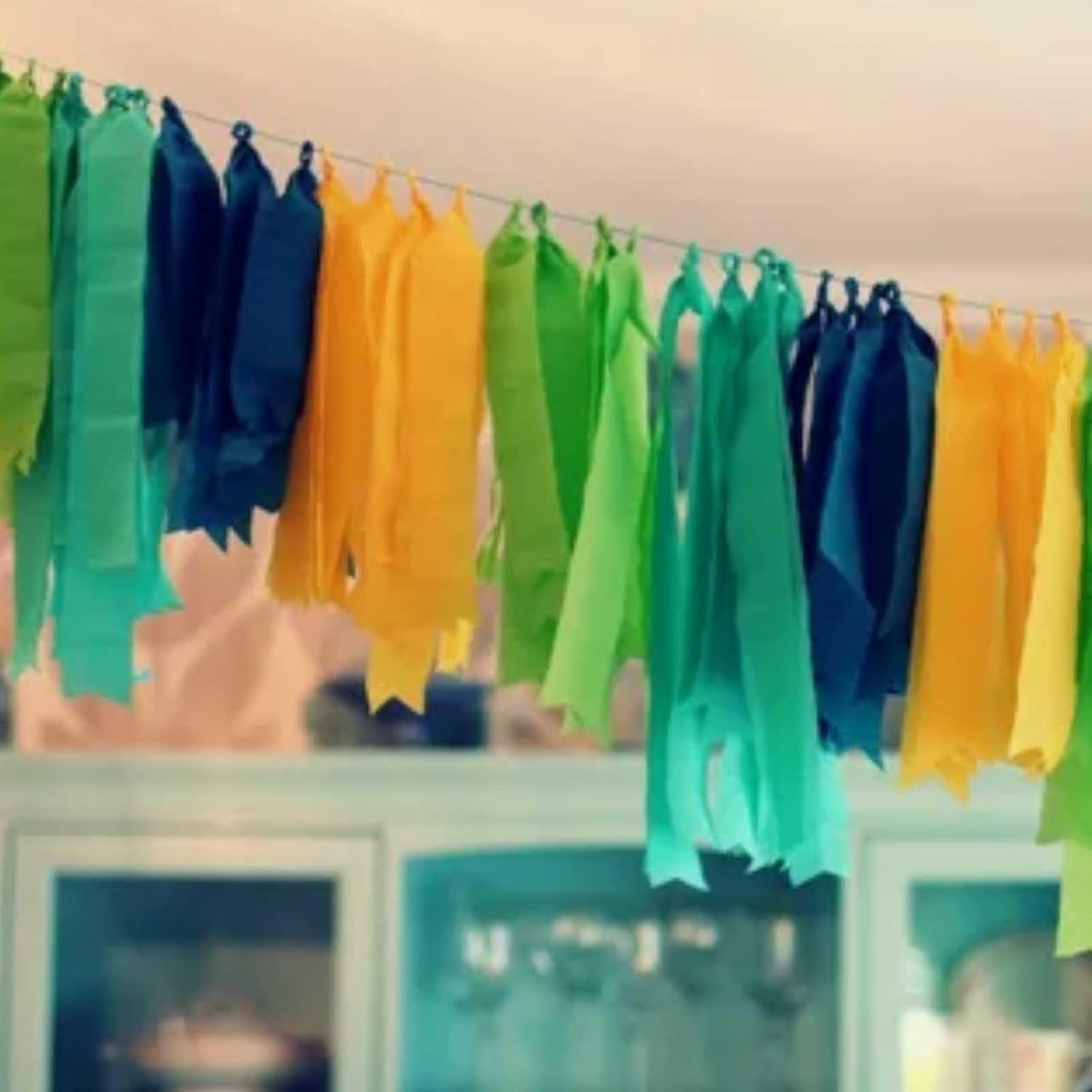 81 Feet Green Gold Sage Crepe Paper Streamers 6 Rolls