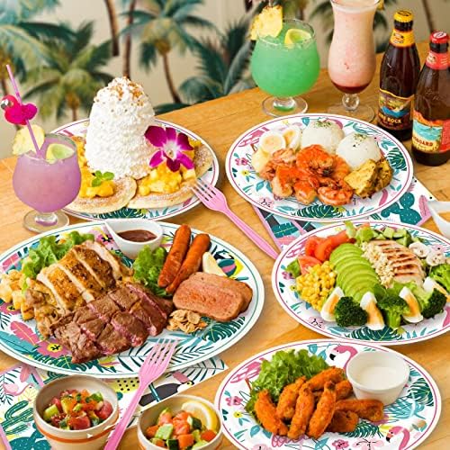 Hawaiian Luau Party Plates Napkins Set for 25 Guests