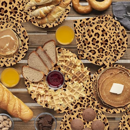 140PCS Leopard Print Party Decorations Set for 20 Guests