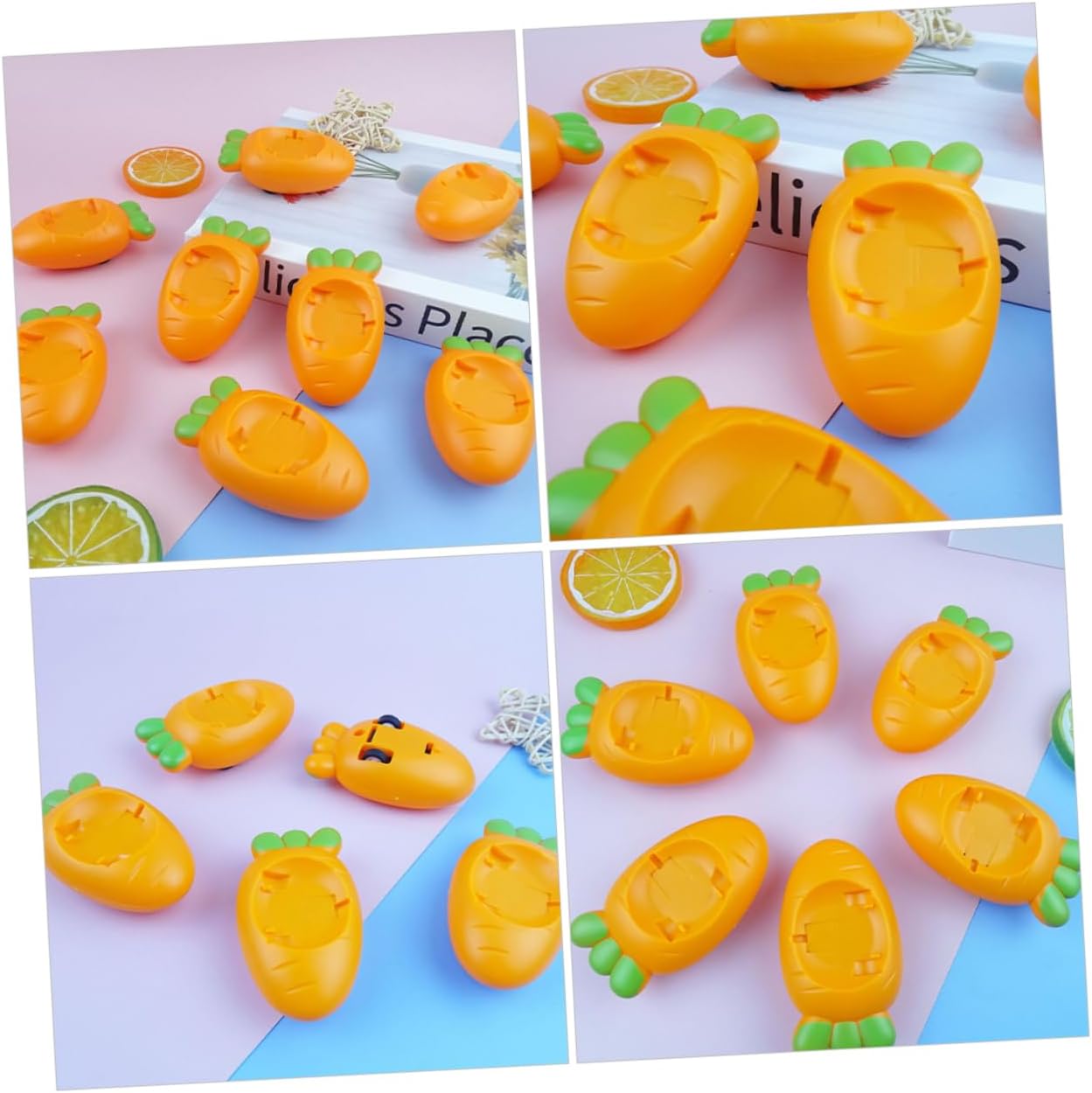 PENIKOKO Easter Mini Pull Back Cars with Rabbit and Carrot Design