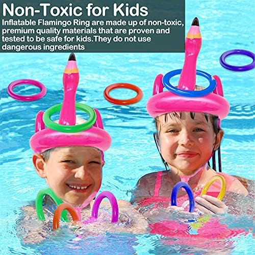 Camlinbo 15 Pcs Inflatable Flamingo Pool Game Set