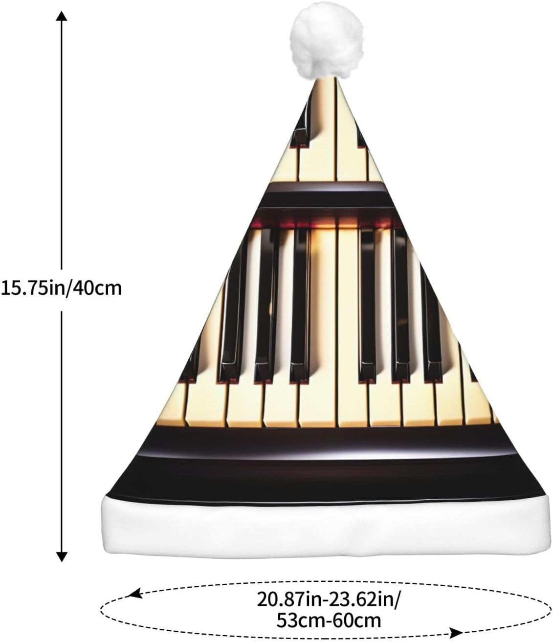 Piano Keys Musical Notes Print Christmas Hat with LED Lights