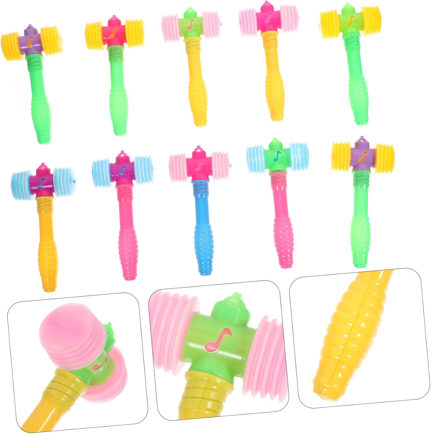 IMIKEYA 10pcs Squeaky Plastic Hammer Toys for Kids
