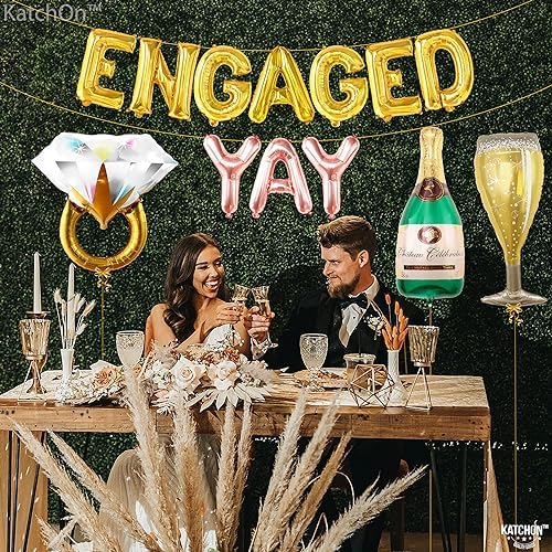 KatchOn Yay Engaged Balloons Set - 37 Inch Pack of 13