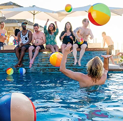 SYZ 12 Inflatable Beach Balls 12 Pack Rainbow