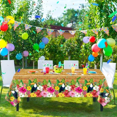 Dvaorc 4 Pack Tropical Luau Tablecloths