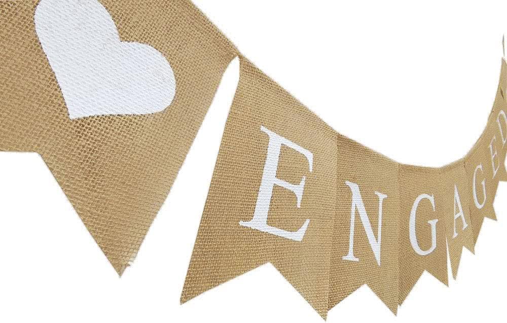 Engaged Burlap Banner Rustic Engagement Party Decorations