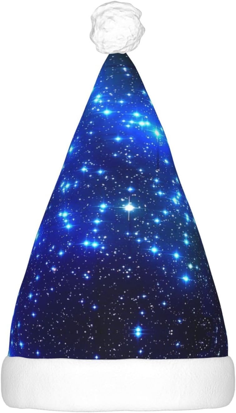 Galaxy Stars Print LED Christmas Hat for Parties and Festive Events