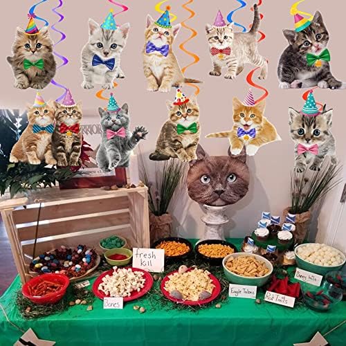 20Pcs Cat Themed Hanging Swirl Decorations